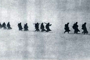 Visszavonuló magyar katonák -30 fokos hidegben a donnál az azurivi áttörés idején.